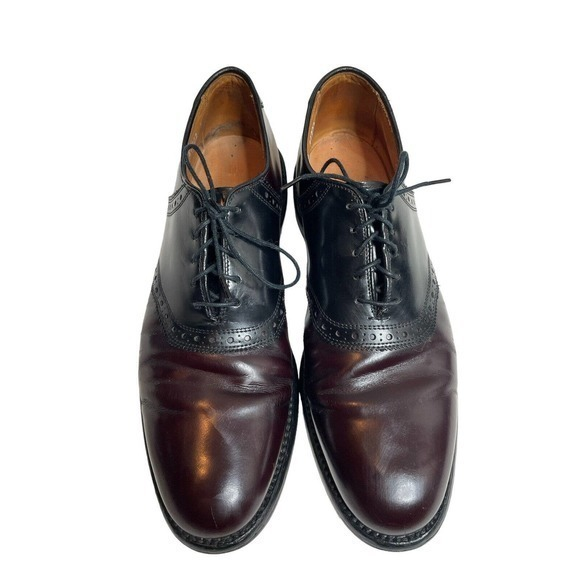 Allen Edmonds Shelton 8271 Burgundy Two Tone Saddle Oxford‎ Dress Shoe 9.5 B main image 7